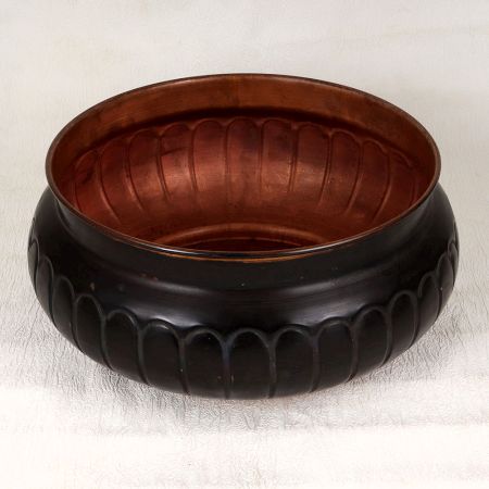 Elegant Dark Brown Handmade Pot Made of Copper