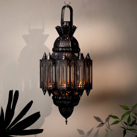 Handcrafted Beautiful Glass and Metal Lamp for Home Decoration