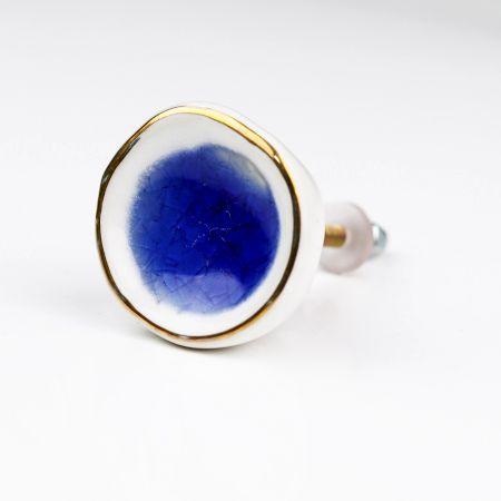 Handmade Blue Ceramic Wardrobe Knob Online