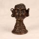 Handmade Vintage Brass Gauri Head Statue in Tribal Art