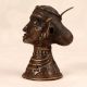 Handmade Vintage Brass Gauri Head Statue in Tribal Art