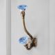 Slate Blue Diamond Glass Iron Wall Hook