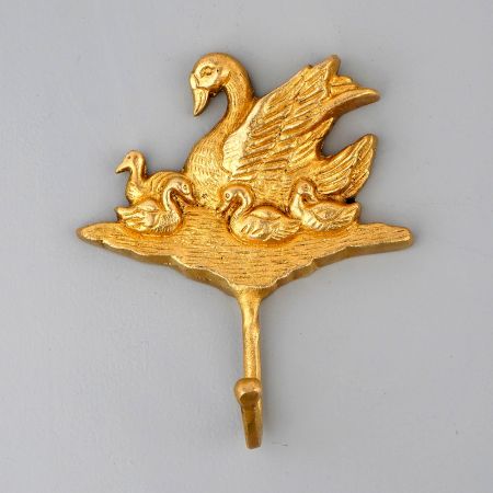 Brass Duck Four Ducklings Wall Hooks