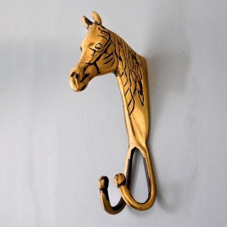 Hand Made  Brass Zebra Animal Head With Two Hooks