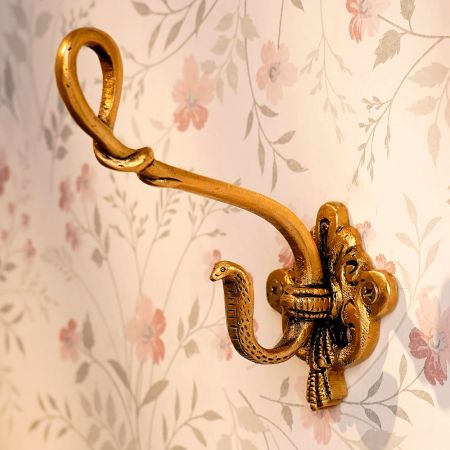Brass Cobra Hook Peg For Coat Hat Umbrella