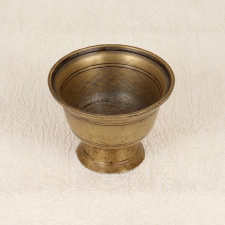Vintage Handmade Brass Kumkum Bowl for Prayer Room