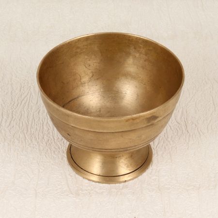 Elegant Brown Brass Kumkum Tilak Bowl for Home Decor
