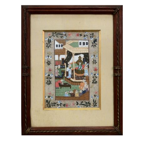 Beautiful Painting of Silk on Persian Art from Rajasthan for Decor