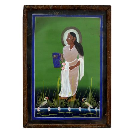 Vintage Paper Painting of Gosai Ji Praying Lord Krishna