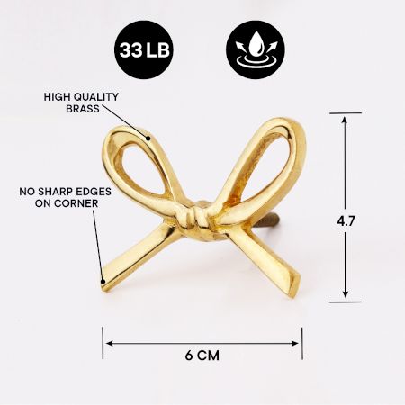 Decorative Gold Bow Hooks Wall Mounted Coat Hook