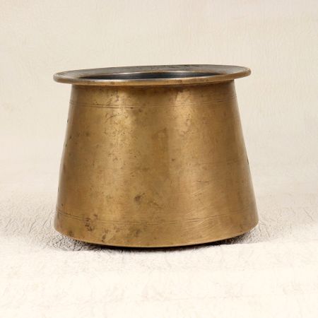 South Indian Brass Panchpatra Pot in Brown Finish for Decor