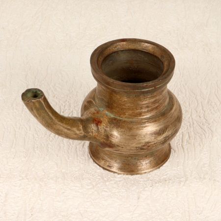 Handmade Vintage Brass Pot with Spout from South India