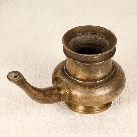 High-Quality Brass Holy Pot with Spout from South India