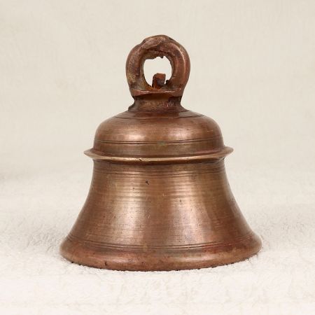 Elegant Brown Bell Metal Hanging Temple Bell for Prayer Room