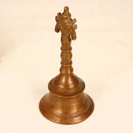 Holy Bell Metal Prayer Bell in Brown Finish for Prayer Room