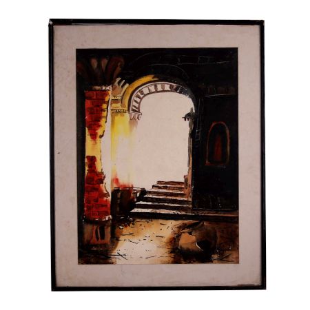 Vintage Water Colour Painting of Monument for Decoration