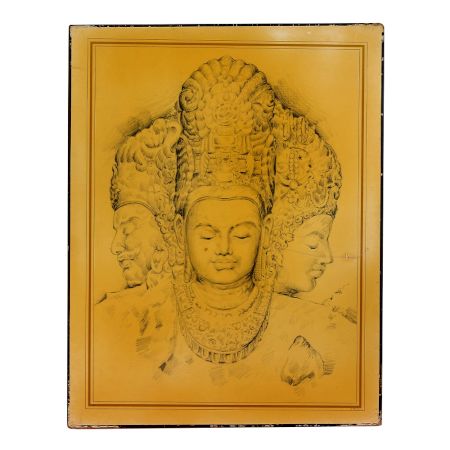 Paper Print of Lord Brahma, Vishnu and Mahesh for Prayer Room