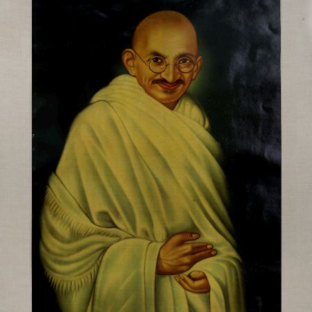 Paper Print of Mahatma Gandhi in Wooden Frame for Decor