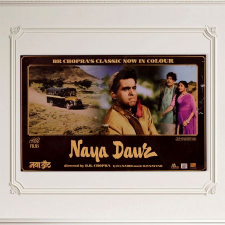 Vintage Nostalgia Print of Naya Daur Movie for Collection