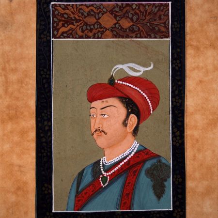 Vintage Small Paper Painting of Maharaja for Decoration