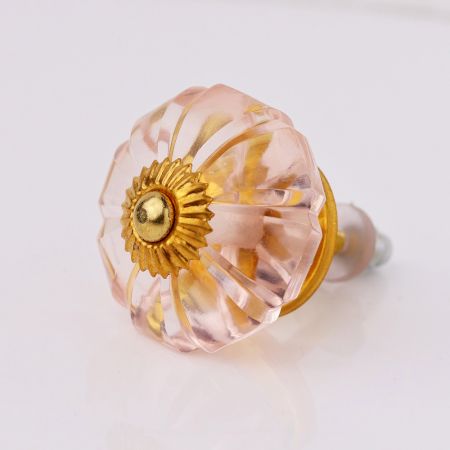 Peach Pink Melon Glass Knob (1)