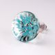 Clear and Turquoise Round Glass Cabinet Knobs