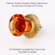 Amber Octagon Shape Glass Drawer Knob
