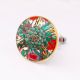 Tropical Floral Ceramic furniture Knob with gold work