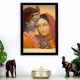 Vintage Paper Print of Radha Krishna in Frame for Decor