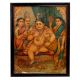 Vintage Lord Baby Krishna Paper Print in Frame for Hanging