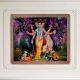 Vintage Calendar Art Painting of Hindu God for Prayer Room
