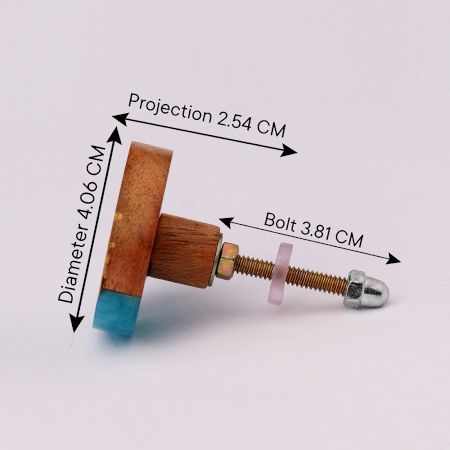 Sea Green Wooden Resin Round Dresser Knobs