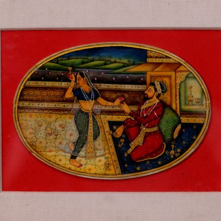 Traditional Mughal Art Camel Bone Hand Painting for Hanging