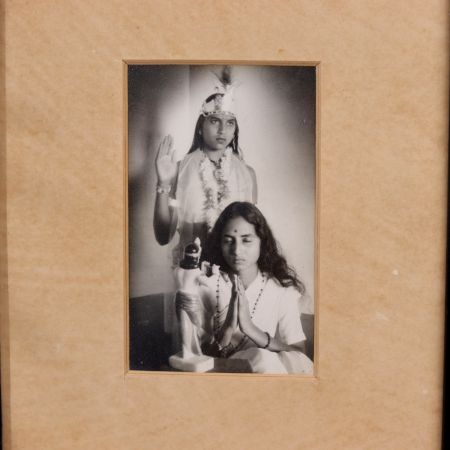 Vintage Lord Krishna Blessing Meera Photograph for Prayer Room