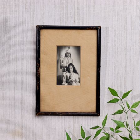Vintage Lord Krishna Blessing Meera Photograph for Prayer Room