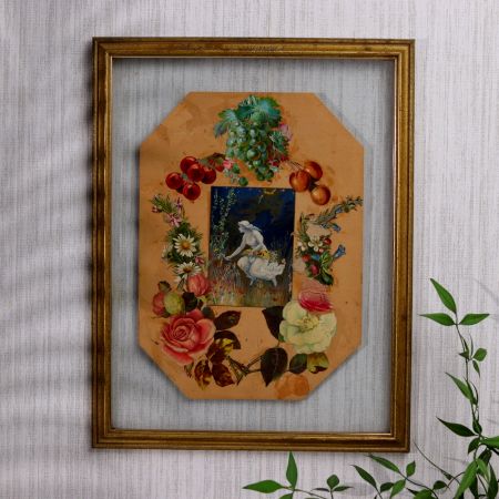 Vintage European Painting in Wooden Frame from British