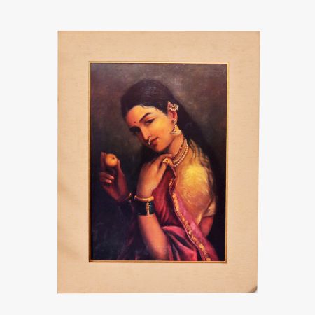Used Paper Print of Woman by Raja Ravi Verma for Hanging