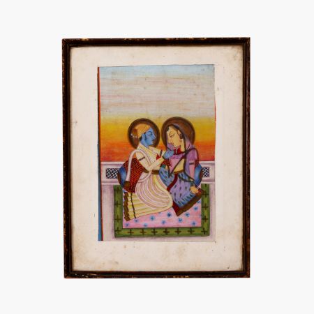 Unique Paper Painting of Radha Krishna from Rajasthan