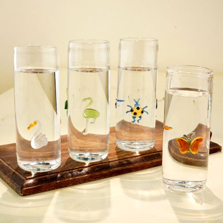 Transparent Shot Glasses for Home Decor in Set of 4