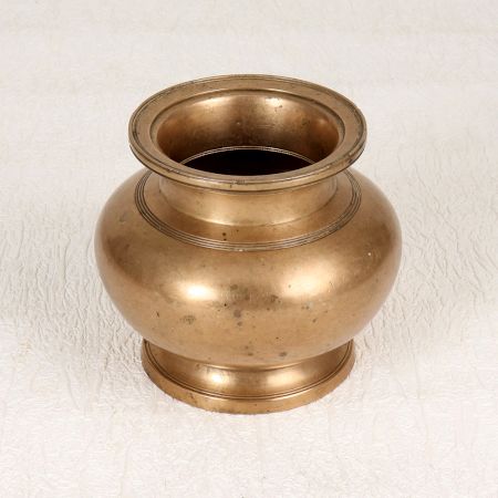 Elegant Brown Handcrafted Holy Water Pot Made of Brass