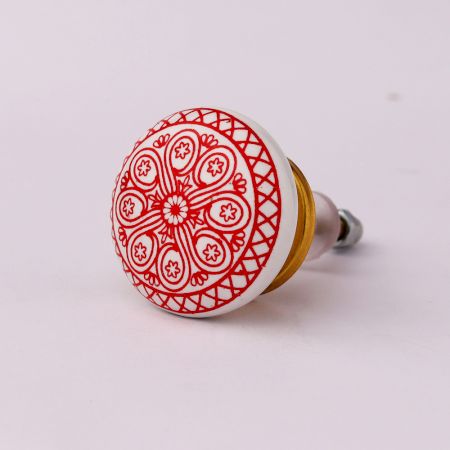 Red Wheel Flat Knob