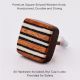 Square Striped Wooden Knob