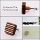 Square Striped Wooden Knob