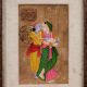 Vintage Painting of Radha Krishna on Post Card for Decoration