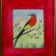 Fine Water Colour Painting of Bird in Frame for Decoration