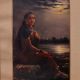 Vintage Ravi Verma Paper Painting of a Woman for Decoration