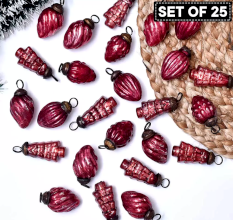 Cherry Tiny Christmas Ornaments -25 Pieces