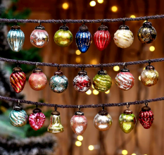 Multi-Colour Small Cut Christmas Hanging Set Of 25