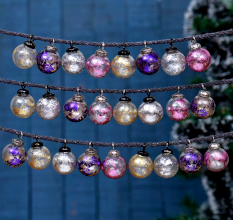Multi-Colour Small Cut Round Christmas Hanging Set Of 25
