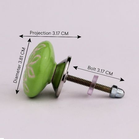 Pea Green Etched Knob